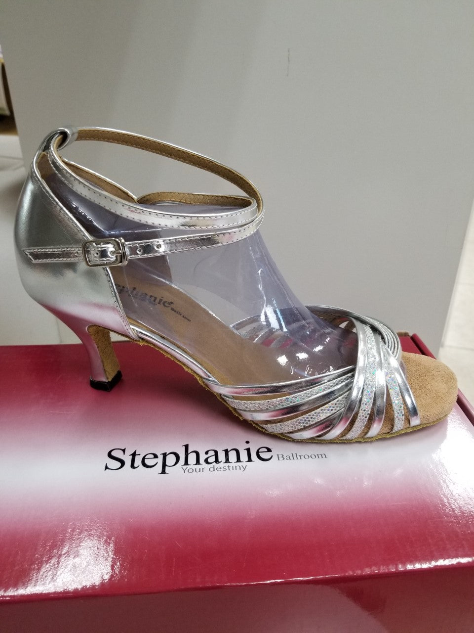 Stephanie sz 9.5 Silver Ballroom Shoe